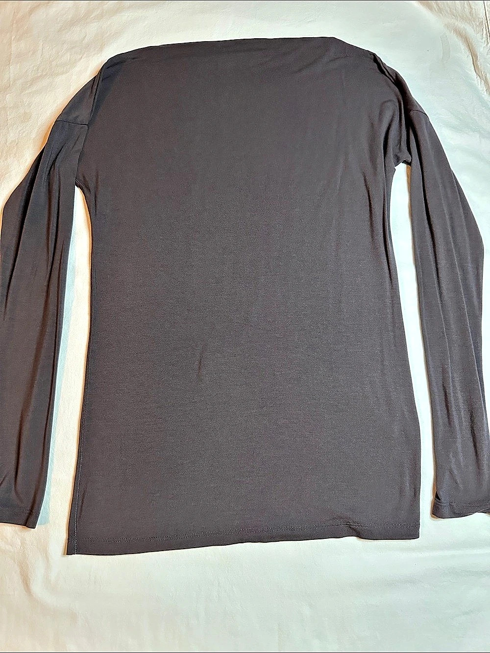 Vince Modal Cotton Long Sleeve Tee in Brown Size XS
